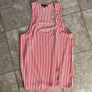 Orange and white strip top